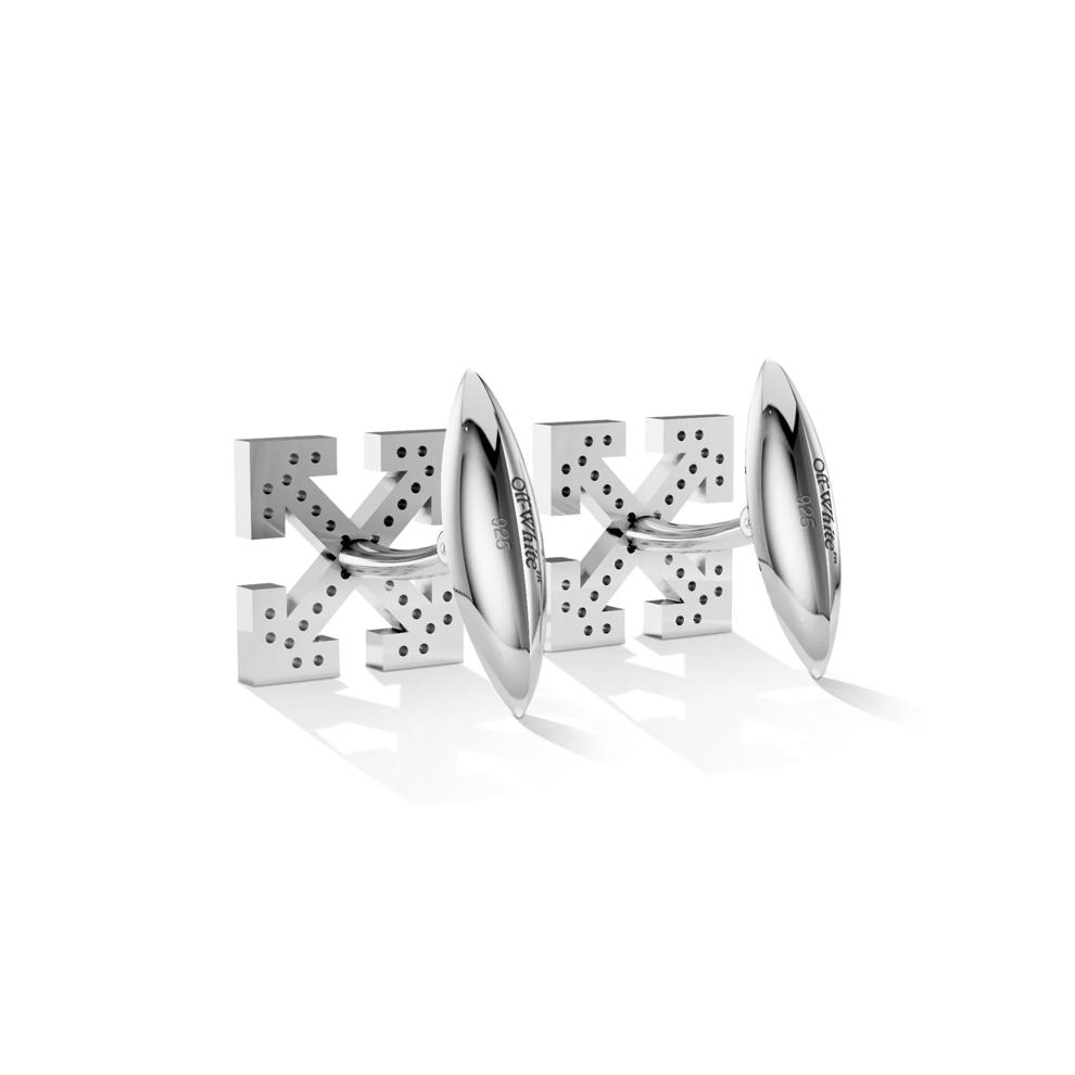 Men's Black Lab Grown Diamond Arrow Design Cufflinks in Sterling Silver (1/2 ct. tw.) – Image 2 of 2