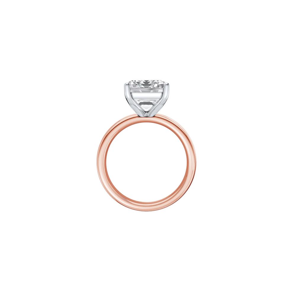 Lab Grown Diamond Emerald-Cut Solitaire Ring in 14K Rose &amp; White Gold (6 ct.) – Image 2 of 4