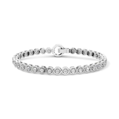 Men's Lab Grown Diamond Hex Nut Link Bracelet in Sterling Silver, 8" (4 ct. tw.)