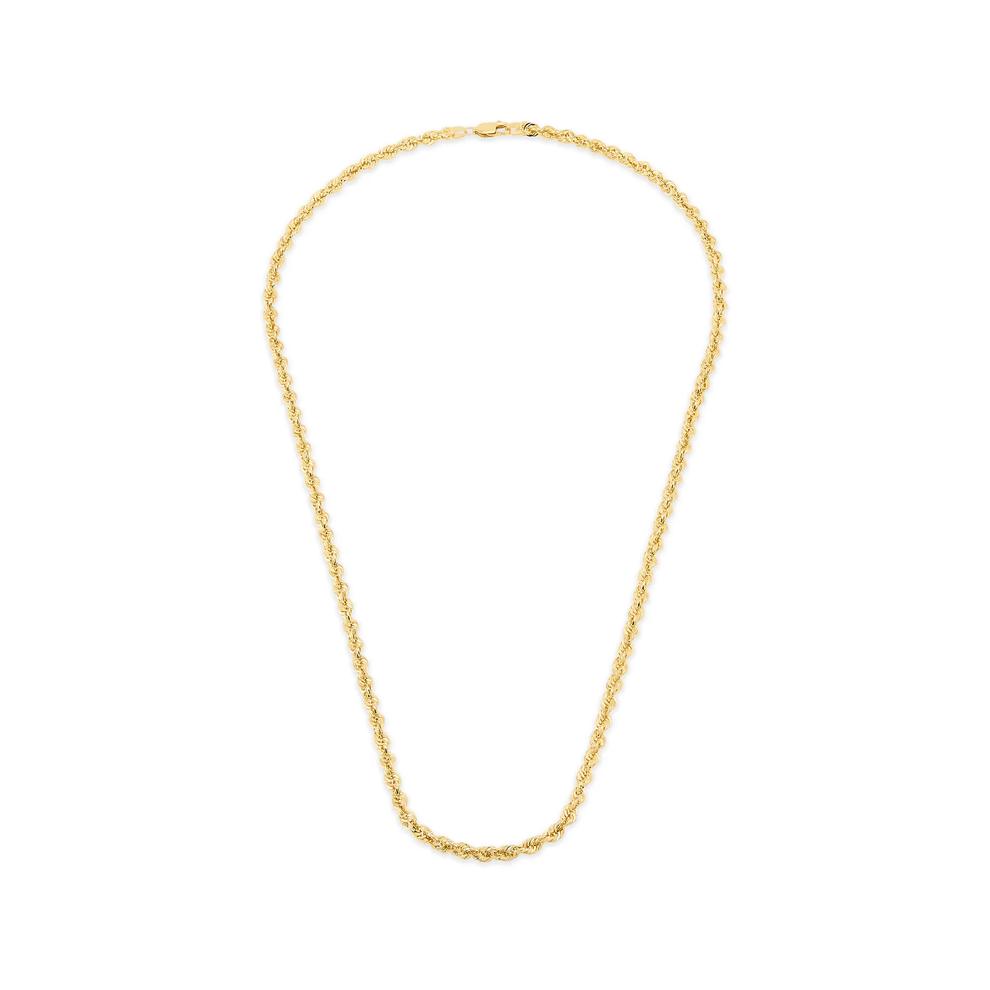 Heavy Hollow Glitter Rope Chain in 10K Yellow Gold, 3.85-4mm, 22" – Image 2 of 4
