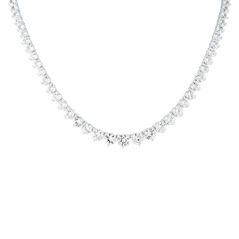 Lab Created White Sapphire Necklace in Sterling Silver – Image 1 of 3
