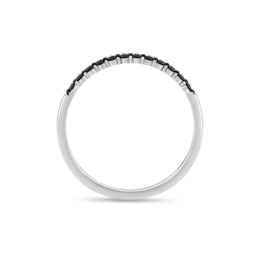 Black &amp; White Diamond Stack Band in 10K White Gold (1/4 ct. tw.) – Image 2 of 4