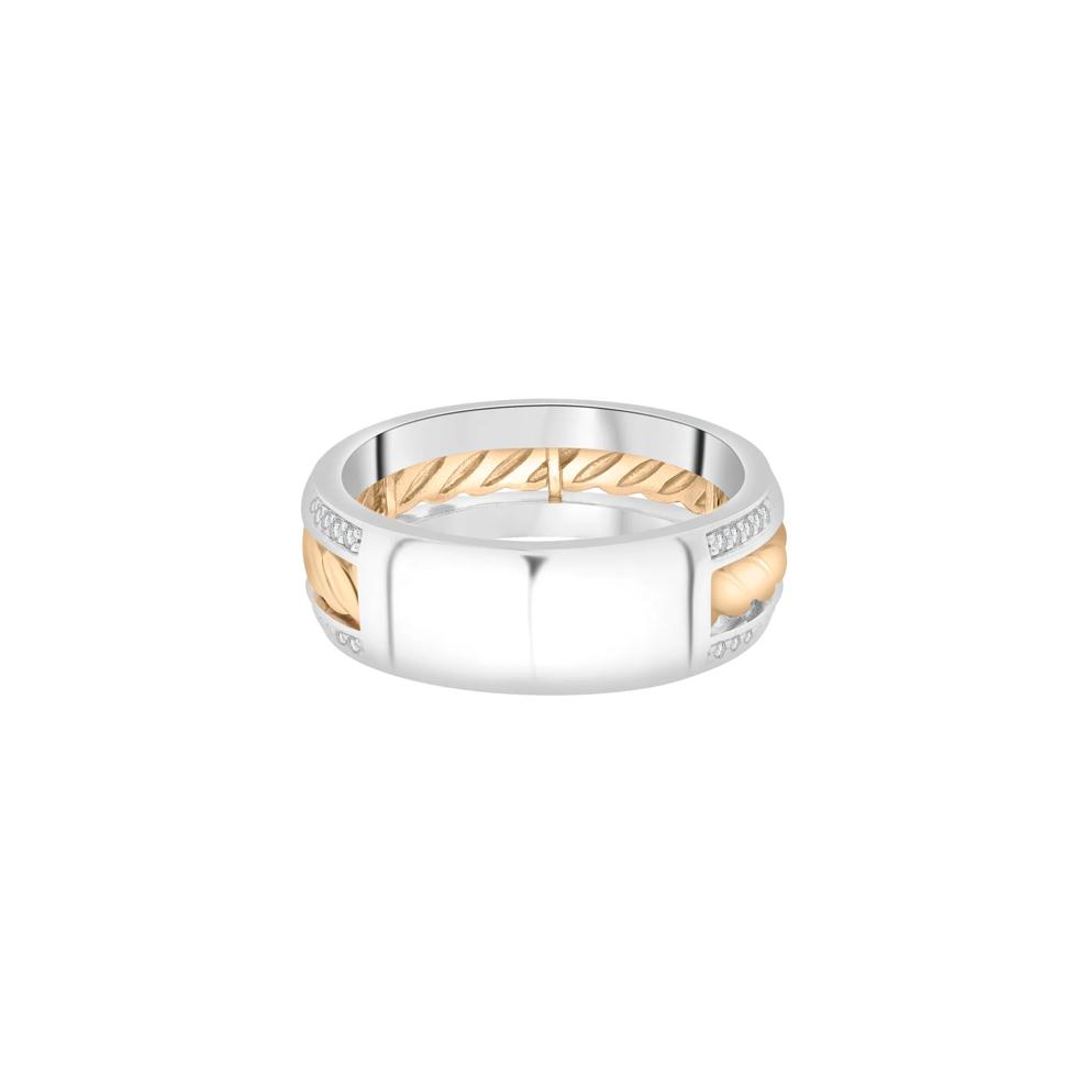 Men's Diamond Rope Twist Ring in Sterling Silver and 10K Yellow Gold (1/2 ct. tw.) – Image 4 of 5
