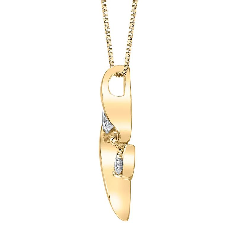 Diamond Rose Pendant in 10K Yellow Gold – Image 2 of 2