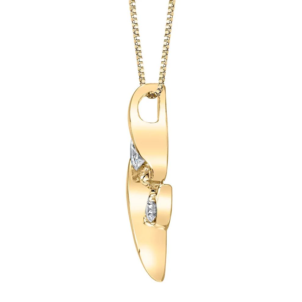 Diamond Rose Pendant in 10K Yellow Gold – Image 2 of 2