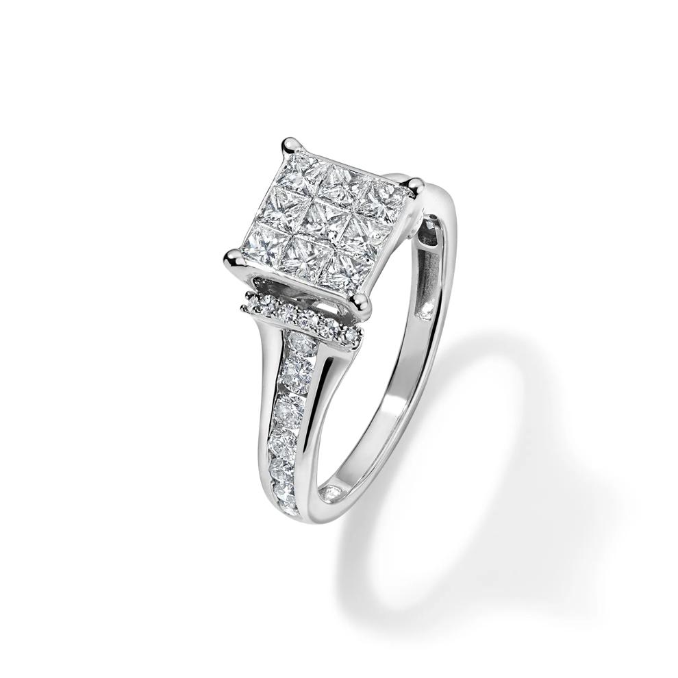 Diamond Princess-Cut Quad Composite Engagement Ring in 10K White Gold (1 1/4 ct. tw.) – Image 4 of 4