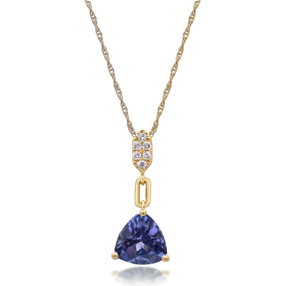 Tanzanite and Diamond Accent Necklace in 10K Yellow Gold – Image 1 of 4