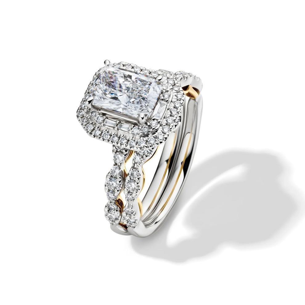 Adriana Lab Grown Diamond Engagement Ring Set in 14K White Gold with Yellow Gold (2 1/4 ct. tw.) – Image 5 of 7
