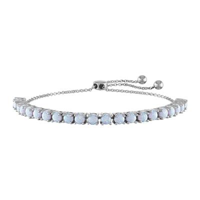 Lab Created Opal Bolo Bracelet in Sterling Silver