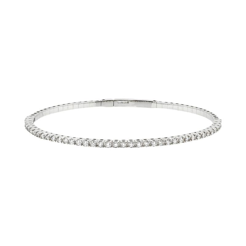 Diamond Flex Bangle Bracelet in 10K White Gold &#40;1 1/2 ct. tw.&#41; – Image 1 of 1