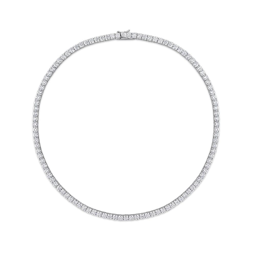 Moissanite Tennis Necklace in Sterling Silver (26 1/2 ct. dew) – Image 4 of 4