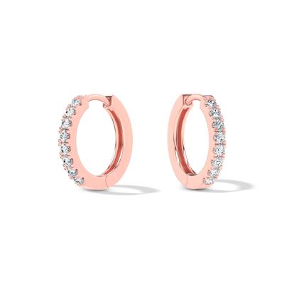 Diamond Hinged Hoop Earrings in 10K Rose Gold (1/2 ct. tw.)