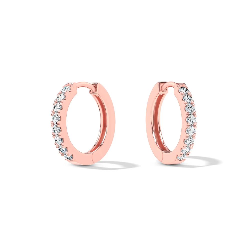 Diamond Hinged Hoop Earrings in 10K Rose Gold (1/2 ct. tw.) – Image 1 of 2