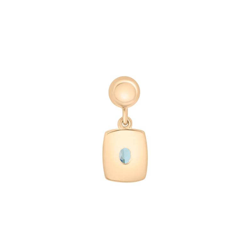 Blue Topaz Medallion Birthstone Bead Charm in Vermeil – Image 3 of 3