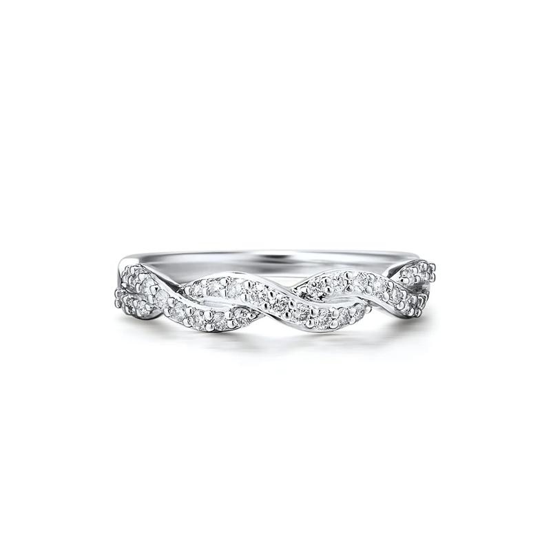 1/3 ct. tw. Diamond Twist Band in 10K White Gold – Image 1 of 3