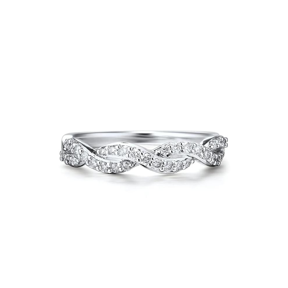 1/3 ct. tw. Diamond Twist Band in 10K White Gold – Image 1 of 3