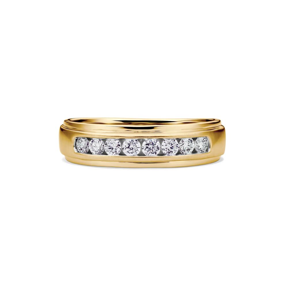 Men's Lab Grown Diamond Channel-Set Band in 10K Yellow Gold (1/2 ct. tw.) – Image 1 of 4