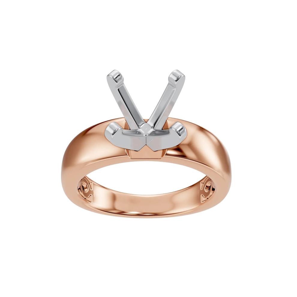 Solitaire Half-Round Semi-Mount Engagement Ring in 14K Rose Gold (Setting Only) – Image 8 of 8
