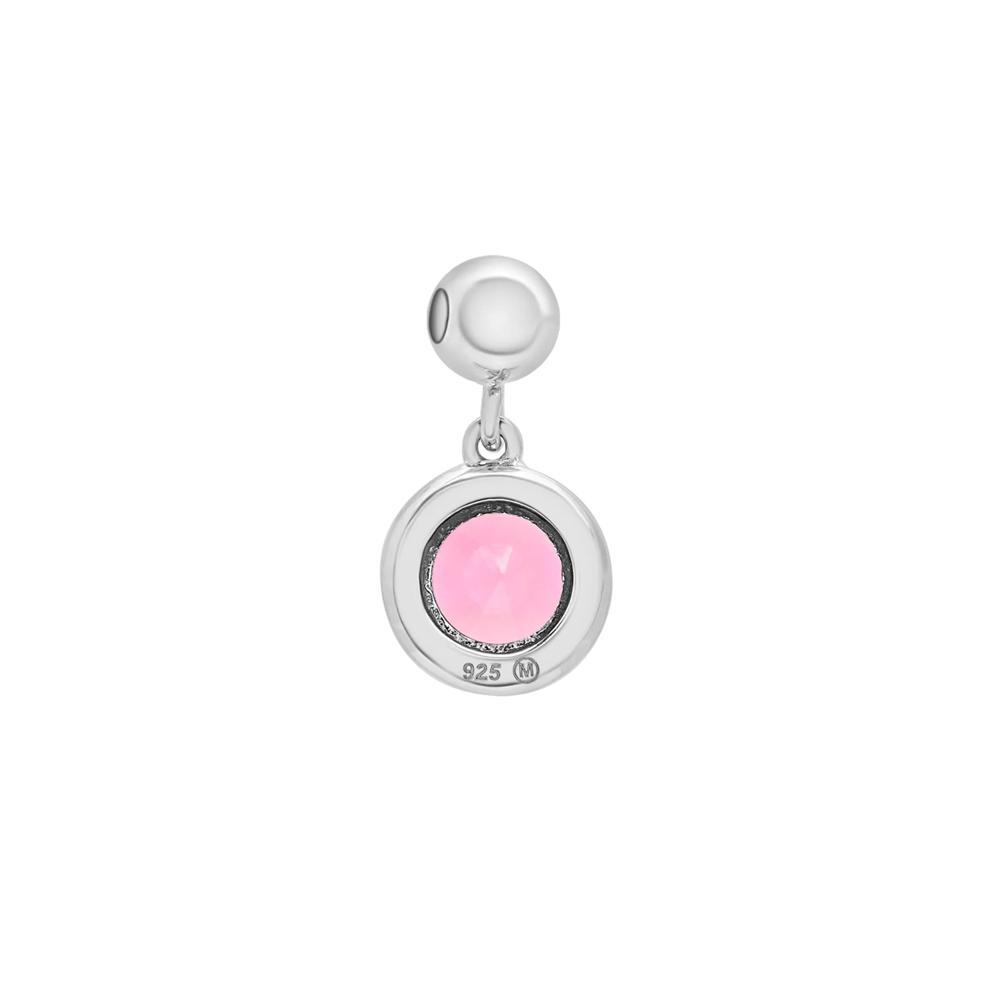 Lab-Created Pink Sapphire Birthstone Bead Charm in Sterling Silver – Image 3 of 3