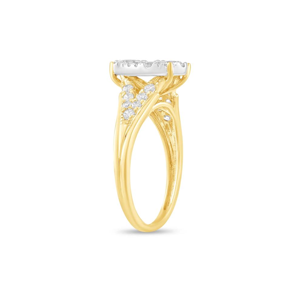 Diamond Pear-Shaped Composite Engagement Ring in 10K Yellow &amp; White Gold (1 ct. tw.) – Image 3 of 4