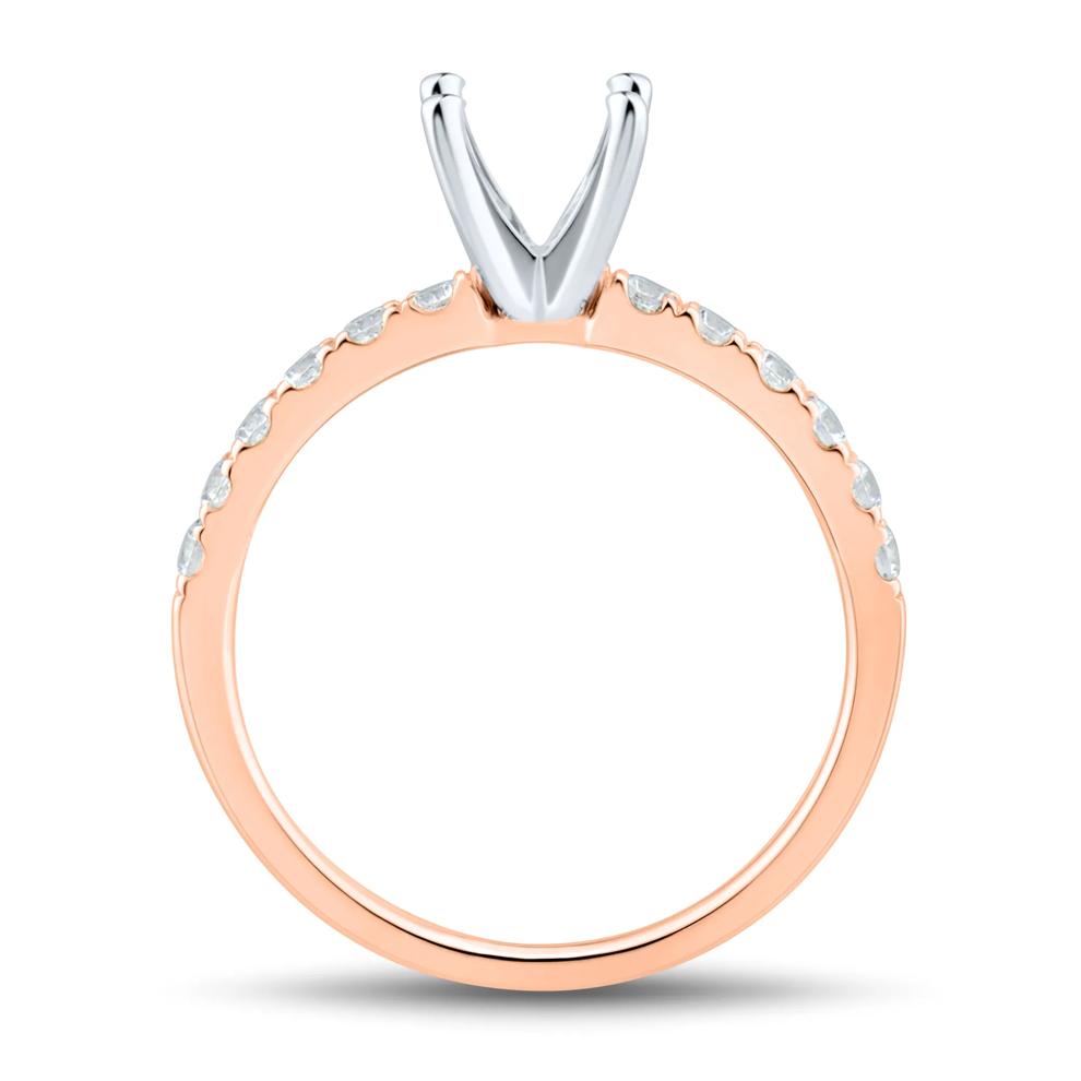 Lab Grown Diamond Semi-Mount Engagement Ring in 14K Rose and White Gold (1/3 ct. tw.) (Setting Only) – Image 4 of 6