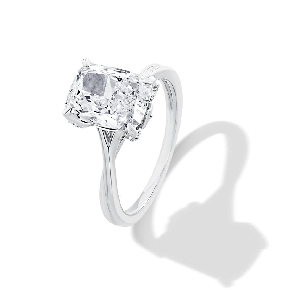 Lab Grown Diamond Elongated Cushion Engagement Ring in Platinum (3 1/5 ct. tw.) – Image 4 of 4
