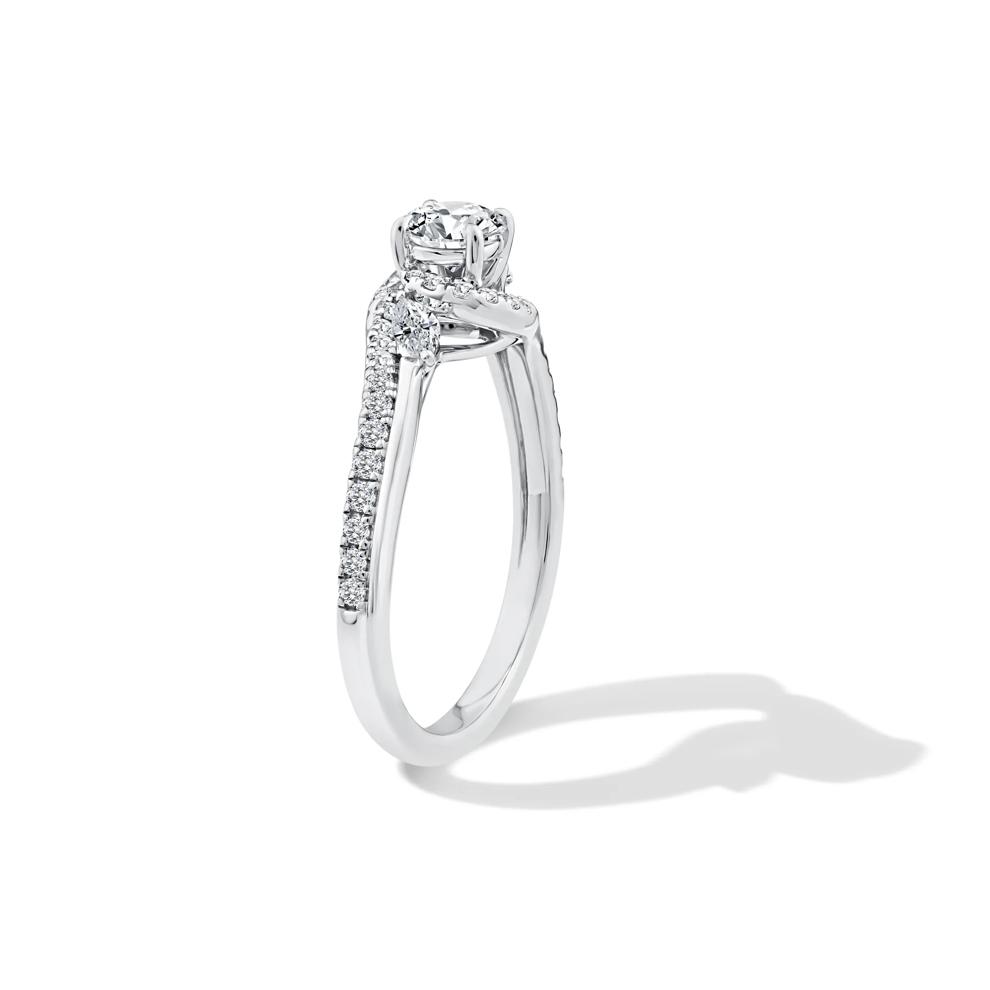 Diamond Round Engagement Ring in 14K White Gold (3/4 ct. tw.) – Image 3 of 4