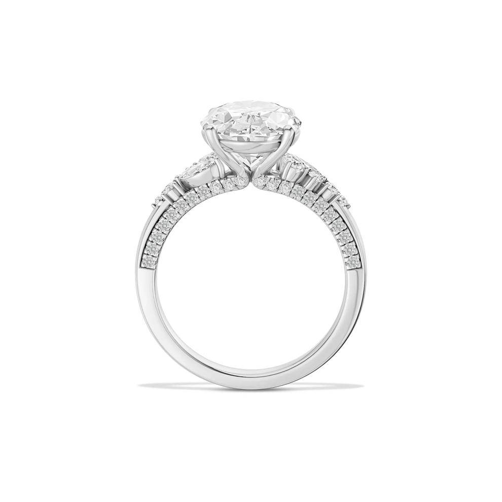 Lab Grown Diamond Oval Center Engagement Ring in 14K White Gold (4 1/2 ct. tw.) – Image 3 of 4