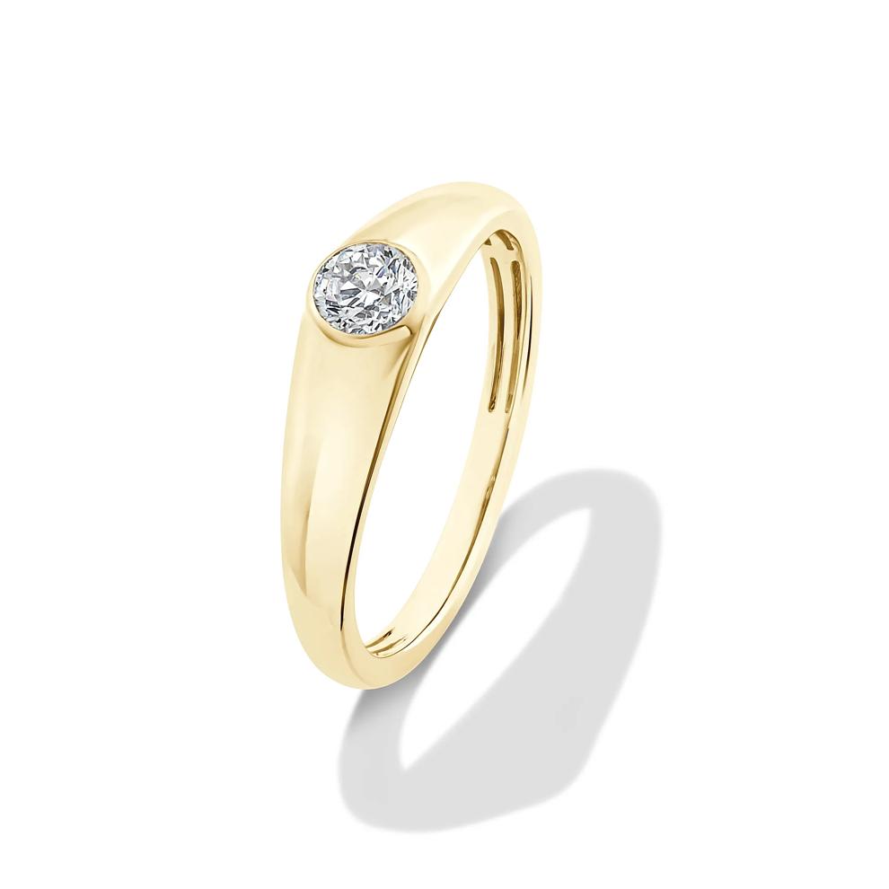 Lab Grown Diamond Round Promise Ring in 10K Yellow Gold (1/3 ct. tw.) – Image 4 of 4