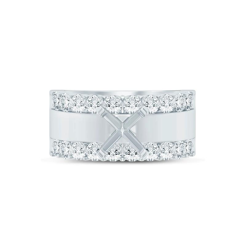 Lab Grown Diamond Semi-Mount Engagement Ring in 14K White Gold (1 1/2 ct. tw.) (Setting Only) – Image 2 of 6