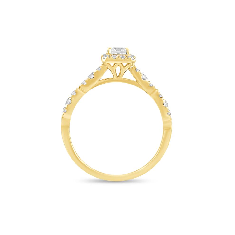 Diamond Princess-Cut Center Engagement Ring in 10K Yellow Gold (1/2 ct. tw.) – Image 2 of 4