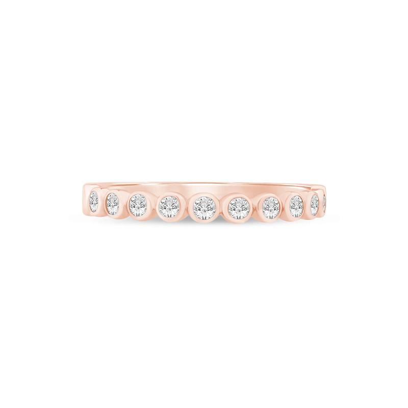 Lab Grown Diamond Bezel-Set Stack Band in 10K Rose Gold &#40;1/4 ct. tw.&#41; – Image 1 of 3