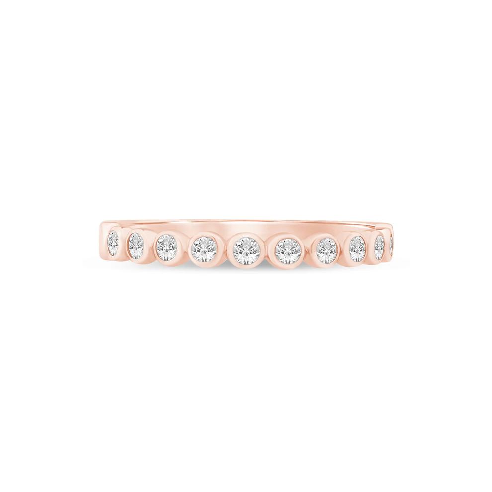 Lab Grown Diamond Bezel-Set Stack Band in 10K Rose Gold (1/4 ct. tw.) – Image 1 of 3
