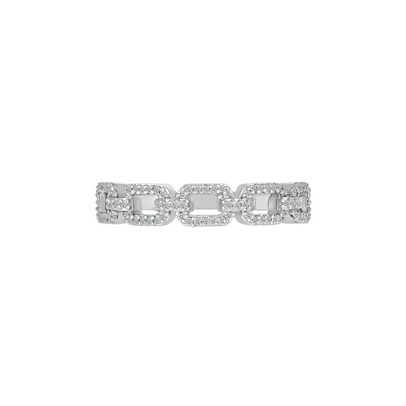 Diamond Link Ring in Sterling Silver &#40;1/5 ct. tw.&#41; – Image 1 of 5