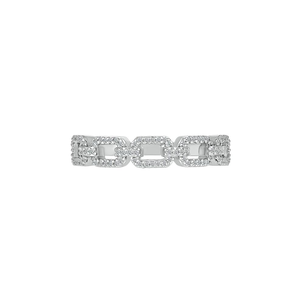 Diamond Link Ring in Sterling Silver (1/5 ct. tw.) – Image 1 of 5