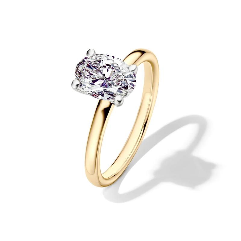 Diamond Oval Solitaire Engagement Ring in 14K Yellow Gold &#40;1 1/2 ct.&#41; – Image 4 of 5
