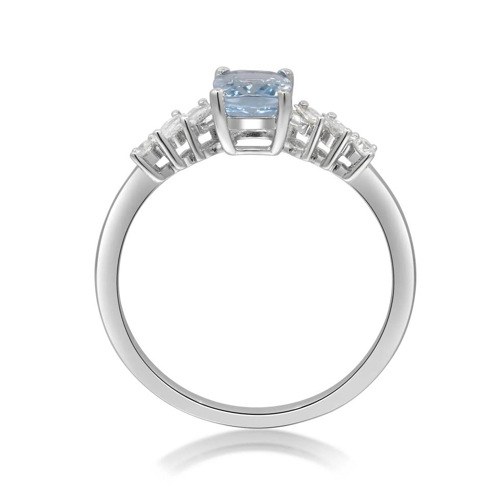 Aquamarine &amp; Diamond Ring in 10K White Gold (1/7 ct. tw.) – Image 2 of 5