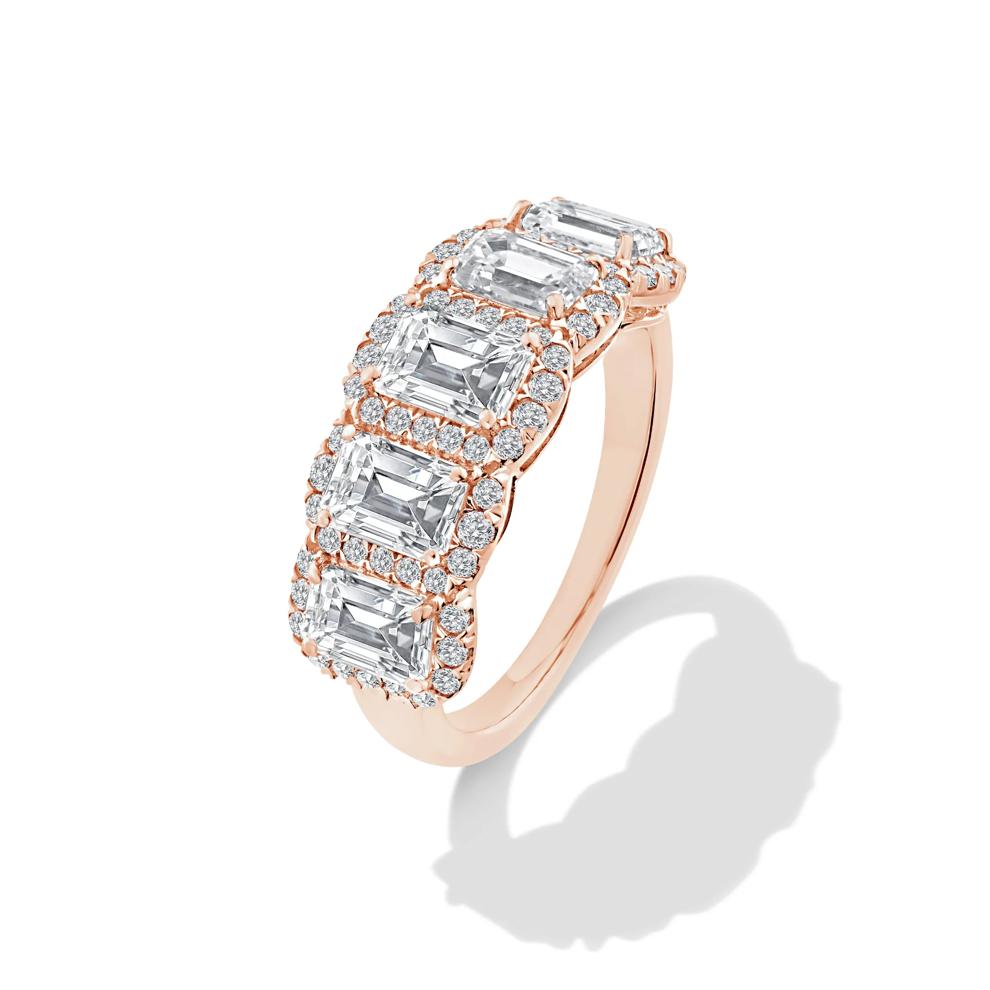 Lab Grown Diamond Five-Stone Anniversary Band in 10K Rose Gold (3 ct. tw.) – Image 4 of 4