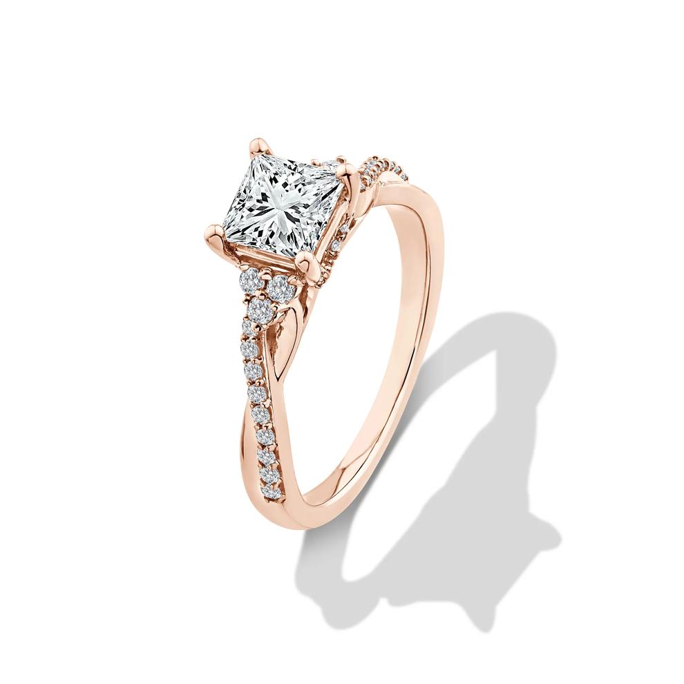 Lab Grown Diamond Princess-Cut Engagement Ring in 10K Rose Gold (1 1/4 ct. tw.) – Image 4 of 4