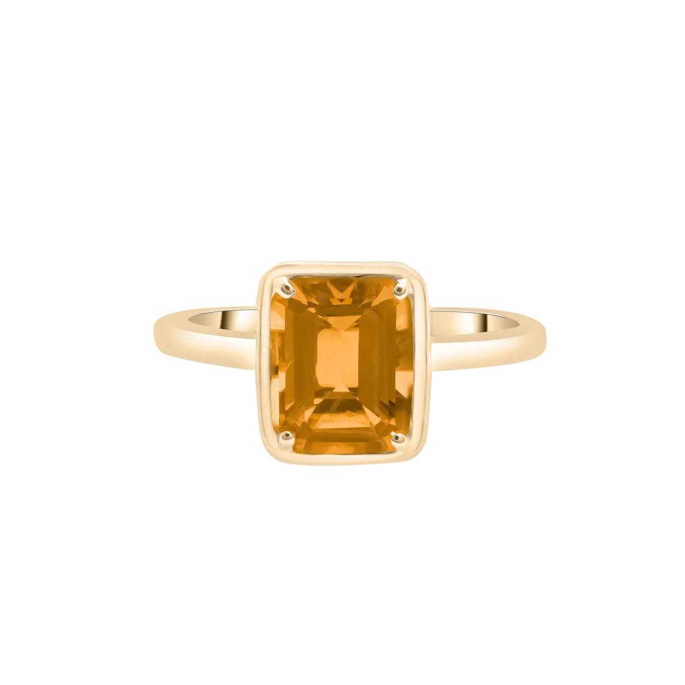 Faux-Bezel Citrine Ring in 10K Yellow Gold – Image 1 of 5