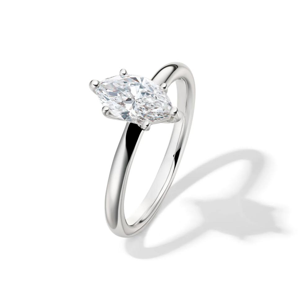 Lab Grown Diamond Marquise Engagement Ring Solitaire in 14K White Gold (1 ct.) – Image 4 of 5
