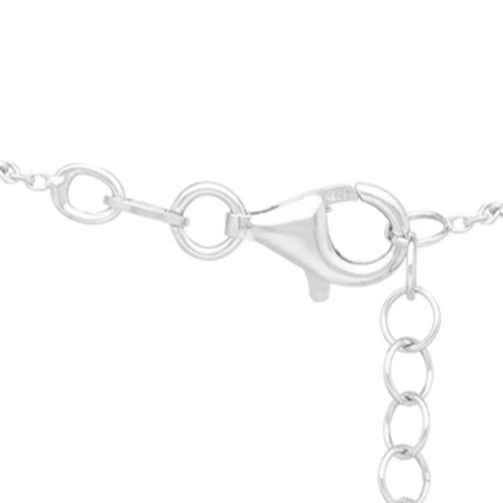 Mother of Pearl Heart Beaded Station Necklace in Sterling Silver – Image 4 of 4