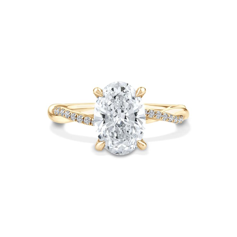 Lab Grown Diamond Oval-Shaped Engagement Ring in 18K Yellow Gold (2 1/7 ct. tw.) – Image 1 of 4