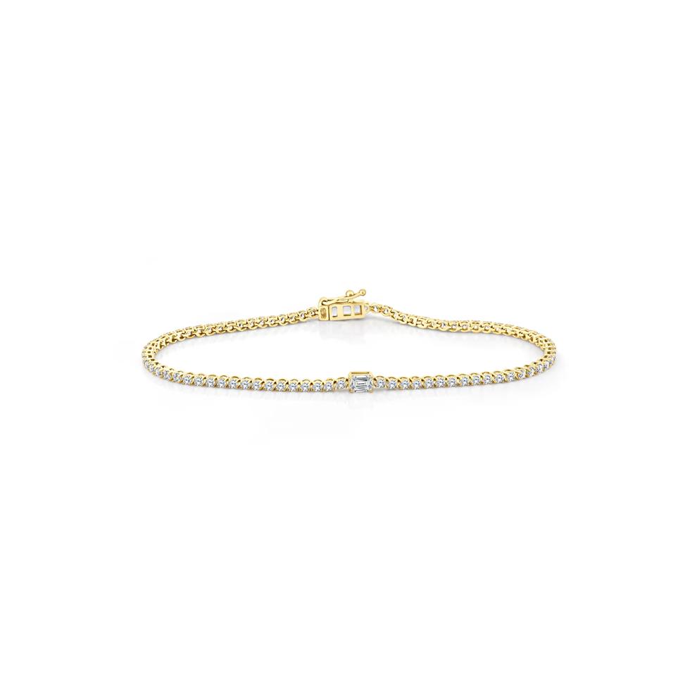 Lab Grown Diamond Line Bracelet in 10K Yellow Gold (2 ct. tw.) – Image 1 of 2
