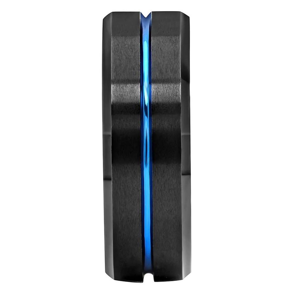 Men's Striped Band in Stainless Steel, 8MM – Image 2 of 2