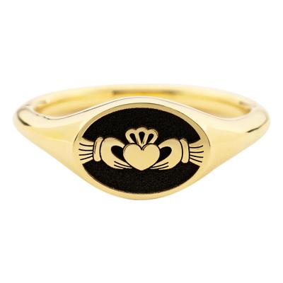 Claddagh Signet Ring in 14K Yellow Gold