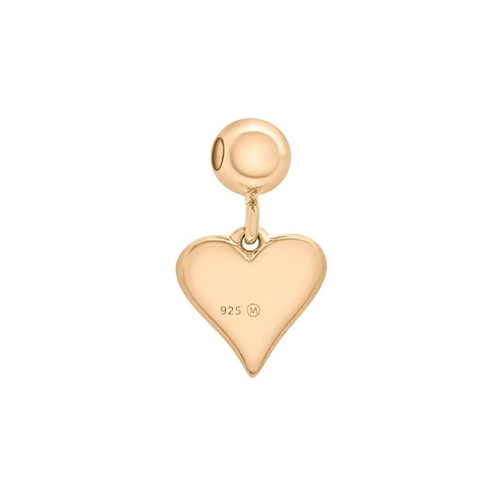 Diamond Accent Puff Heart Bead Charm in Vermeil – Image 3 of 3