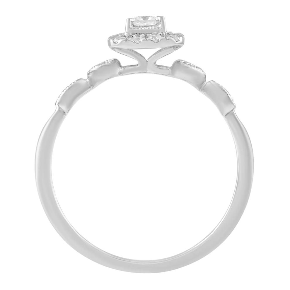 Diamond Princess-Cut Halo Promise Ring in 10K White Gold (1/4 ct. tw.) – Image 2 of 3