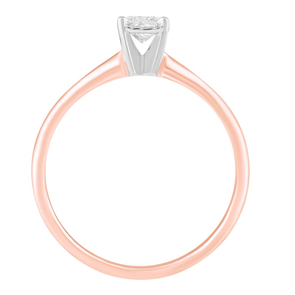 Princess-Cut Diamond Solitaire Promise Ring in 14K Rose &amp; White Gold (1/4 ct.) – Image 2 of 3