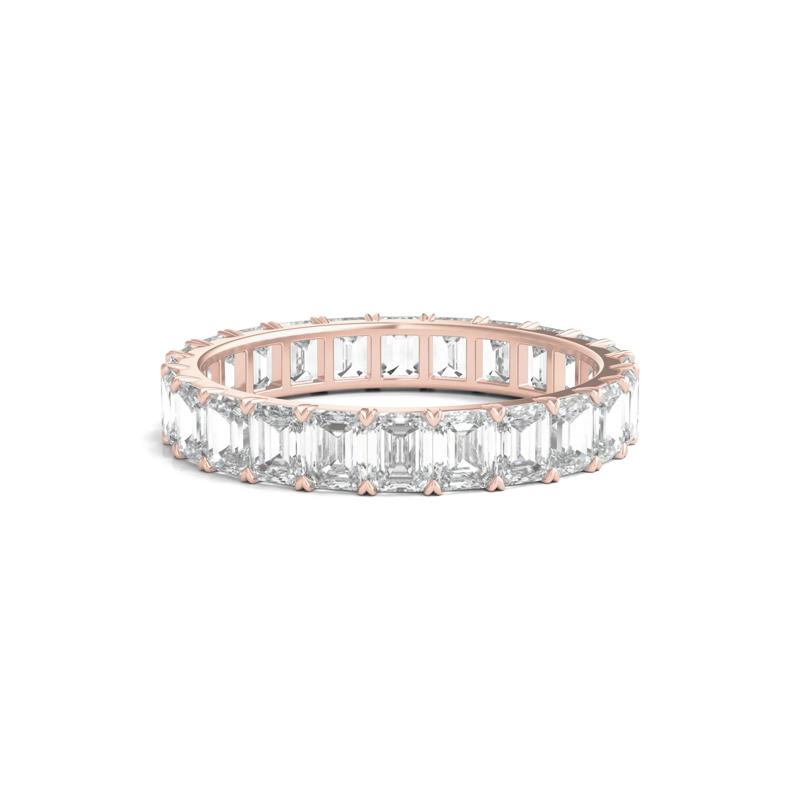 Emerald-Cut Diamond Wedding Band with Eternity Setting in 14K Rose Gold &#40;3 ct. tw.&#41; – Image 1 of 3
